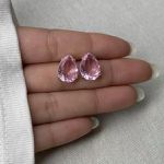 BRINCO GOTA ROSA CLARO PRATA 925