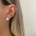 BRINCO TRIÂNGULO ZIRCÔNIA PRATA 925