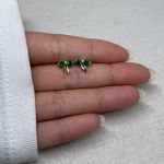 BRINCO LAÇO ZIRCÔNIA ESMERALDA PRATA 925