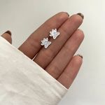 BRINCO PATA ZIRCÔNIA CRISTAL PRATA 925