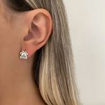 BRINCO PATA ZIRCÔNIA VERDE PRATA 925