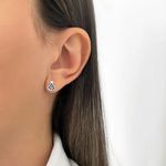 BRINCO NOSSA SENHORA ZIRCÔNIA AZUL PRATA 925