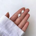 BRINCO FLOR ROSA PRATA 925