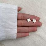 BRINCO FLOR ZIRCÔNIA CRISTAL PRATA 925