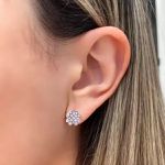 BRINCO FLOR ZIRCÔNIA CRISTAL PRATA 925