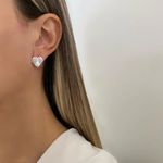 BRINCO CORAÇÃO NOSSA SENHORA ZIRCÔNIA CRISTAL PRATA 925