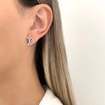 BRINCO MEIA LUA ESTRELAS ENVELHECIDO PRATA 925