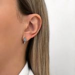 BRINCO ARGOLINHA COBRA ZIRCÔNIA CRISTAL PRATA 925