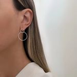 BRINCO DOIS CÍRCULOS PRATA 925