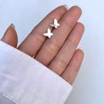 BRINCO BORBOLETA LISO PRATA 925