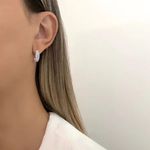 BRINCO ZIRCÔNIA LILÁS PRATA 925