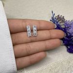 BRINCO QUADRADO ZIRCÔNIA CRISTAL PRATA 925