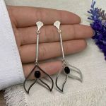 BRINCO RABO DE BALEIA CABOCHÃO ONIX PRATA 925