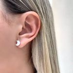 BRINCO LUA ZIRCÔNIA CRISTAL PRATA 925