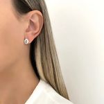 BRINCO GOTA ZIRCÔNIA AZUL ÁGUA PRATA 925