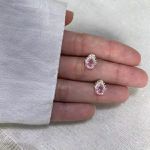 BRINCO ZIRCÔNIA GOTA ROSA CLARO PRATA 925