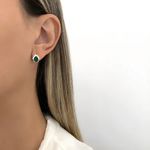 BRINCO GOTA ZIRCÔNIA VERDE PRATA 925