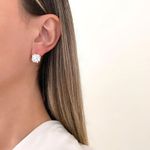 BRINCO QUADRADO ZIRCÔNIA CRISTAL PRATA 925