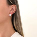 BRINCO QUADRADO ZIRCÔNIA CRISTAL E LARANJA PRATA 925