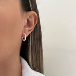 ARGOLINHA CORAÇÃO CRAVEJADO LATERAL TRABALHADA M PRATA 925