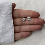 BRINCO OVAL ZIRCÔNIA CRISTAL PRATA 925