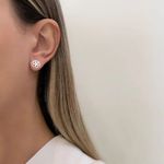 BRINCO FLOR ZIRCÔNIA CRISTAL PRATA 925