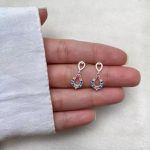 BRINCO GOTA ZIRCÔNIA COLORIDA PRATA 925