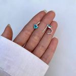 BRINCO CORAÇÃO ZIRCÔNIA AZUL CLARO PRATA 925