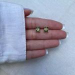 BRINCO RETANGULAR ZIRCÔNIA VERDE PRATA 925