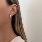 BRINCO ARGOLA CRUZ PRATA 925