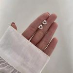 BRINCO CORAÇÃO CRAVEJADO VAZADO PRATA 925