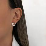 BRINCO CORAÇÃO CRAVEJADO VAZADO PRATA 925