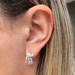 BRINCO ZIRCÔNIA COLORIDA PRATA 925