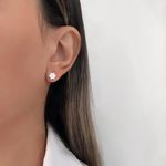 BRINCO FLOR ZIRCÔNIA CRISTAL PRATA 925