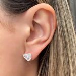 BRINCO CORAÇÃO ZIRCÔNIA CRISTAL PRATA 925