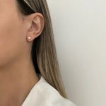 BRINCO BOLA ZIRCÔNIA CRISTAL PRATA 925