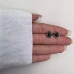 BRINCO GOTA INDIANO PEDRA ONIX PRATA 925