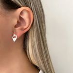 BRINCO GOTA CRISTAL PRATA 925