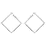 BRINCO QUADRADO LISO PRATA 925
