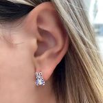 BRINCO URSO ZIRCÔNIA AZUL E CRISTAL CORAÇÃO PRATA 925