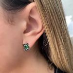 BRINCO INDIANO PEDRA ESMERALDA PRATA 925