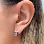 BRINCO INDIANO ZIRCÔNIA ROSA CLARO PRATA 925