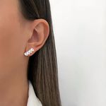 BRINCO QUATRO GOTAS ZIRCÔNIA CRISTAL PRATA 925