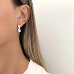 BRINCO GOTA ZIRCÔNIA CRISTAL PRATA 925