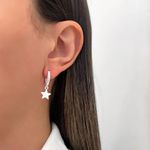 ARGOLINHA CRAVEJADA COM PINGENTE ESTRELA LISO PRATA 925