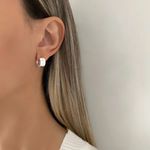 ARGOLINHA LARGA ESTRELA CRAVEJADA PRATA 925