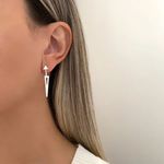 BRINCO TRIÂNGULO ZIRCÔNIA CRISTAL PRATA 925