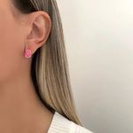 BRINCO GOTA ZIRCÔNIA ROSA CLARO PRATA 925