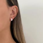 ARGOLINHA QUADRADA CRAVEJADA CRISTAL P PRATA 925