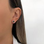 BRINCO QUADRADO ZIRCÔNIA ONIX PRATA 925